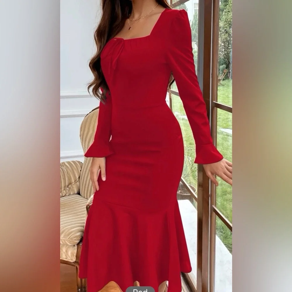 Red Mermaid Maxi Dress - Picture 2 of 3